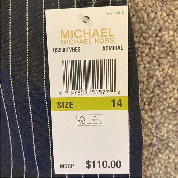 Michael Kors Women's High-Rise Straight Ankle Pants Admiral Size 14 - NWT $110 - Picture 13 of 16